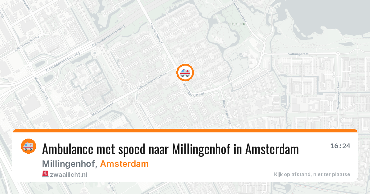 Ambulance met spoed naar Millingenhof in Amsterdam — 26 apr 2026