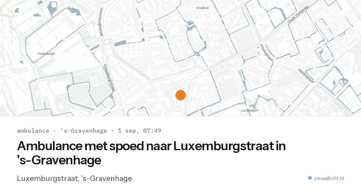 Ambulance met spoed naar Luxemburgstraat in 's-Gravenhage — 1 sep 2026