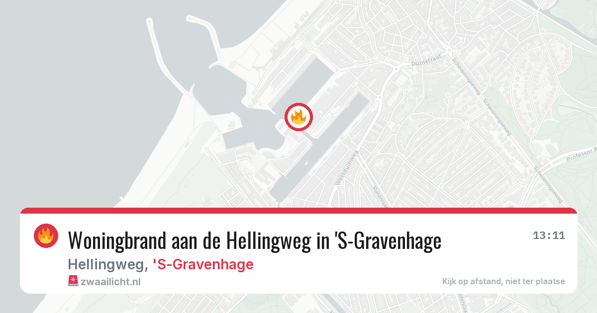 Woningbrand aan de Hellingweg in 'S-Gravenhage — 30 jul 2026
