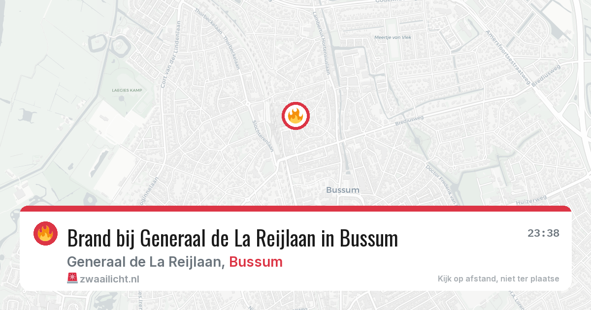 Brand bij Generaal de La Reijlaan in Bussum — 19 jun 2026