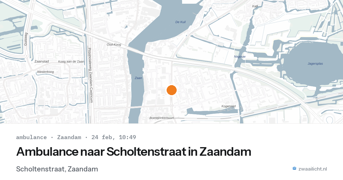 Ambulance naar Scholtenstraat in Zaandam — 24 feb 2026