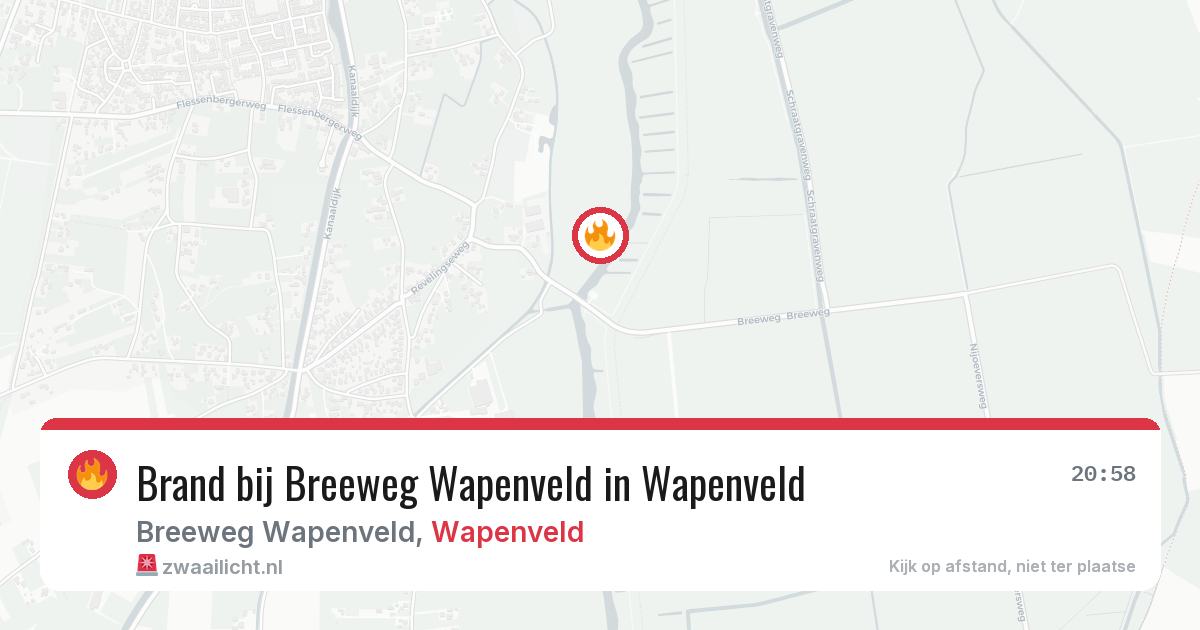 Brand bij Breeweg Wapenveld in Wapenveld — 4 aug 2026