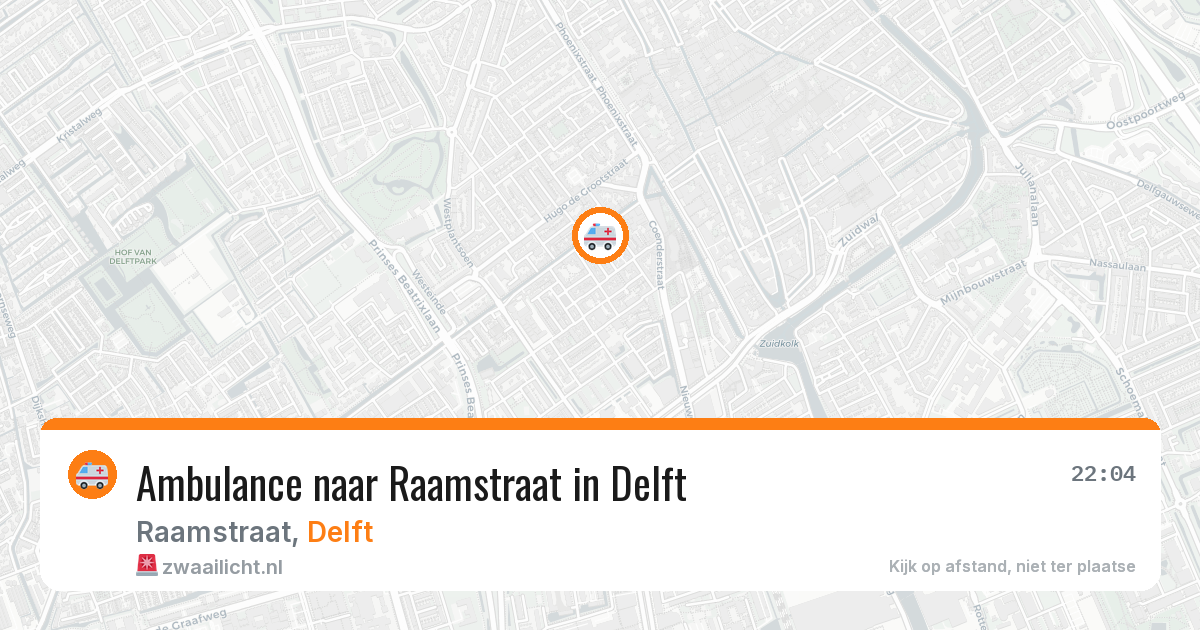 Ambulance naar Raamstraat in Delft — 14 mrt 2026