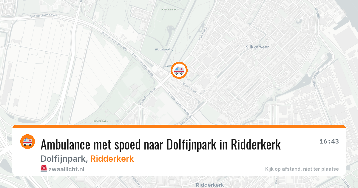Ambulance met spoed naar Dolfijnpark in Ridderkerk — 29 mei 2026