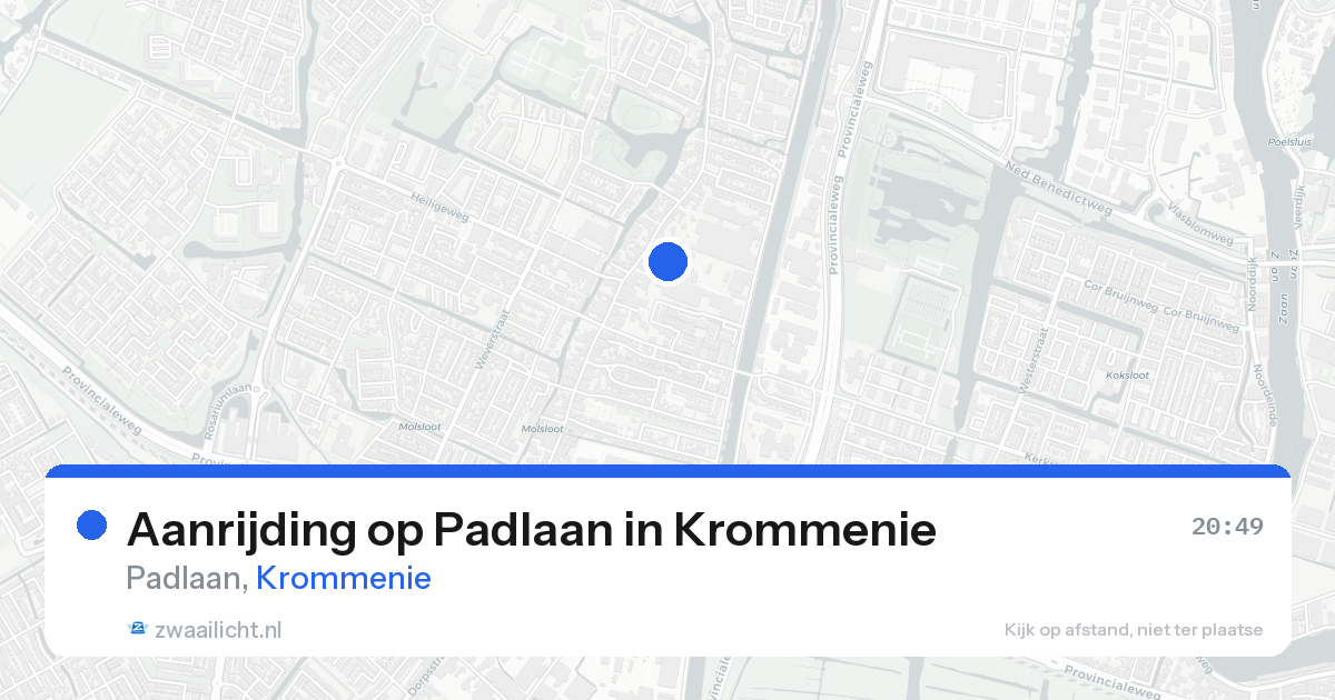 Aanrijding op Padlaan in Krommenie — 23 aug 2026