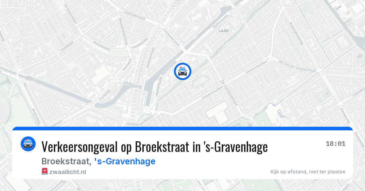Verkeersongeval op Broekstraat in 's-Gravenhage — 25 jun 2026