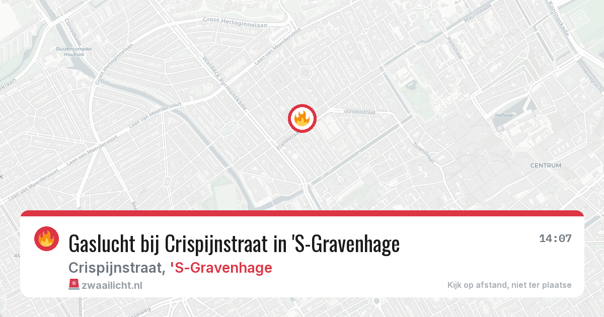 Gaslucht bij Crispijnstraat in 'S-Gravenhage — 15 mei 2026