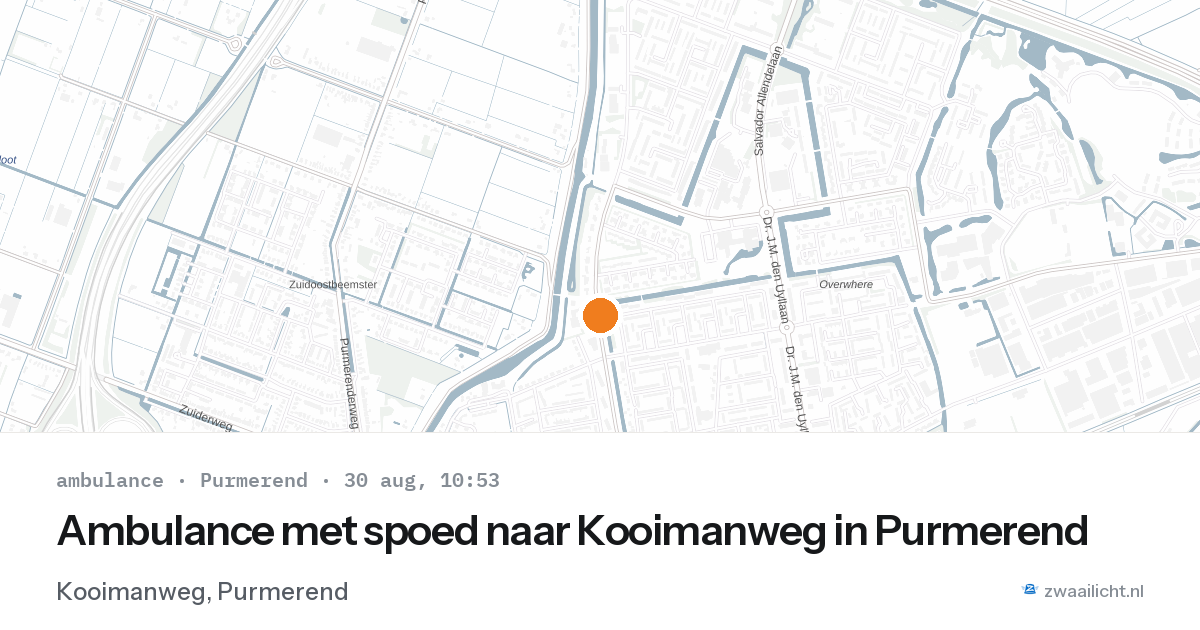 Ambulance met spoed naar Kooimanweg in Purmerend — 30 aug 2026