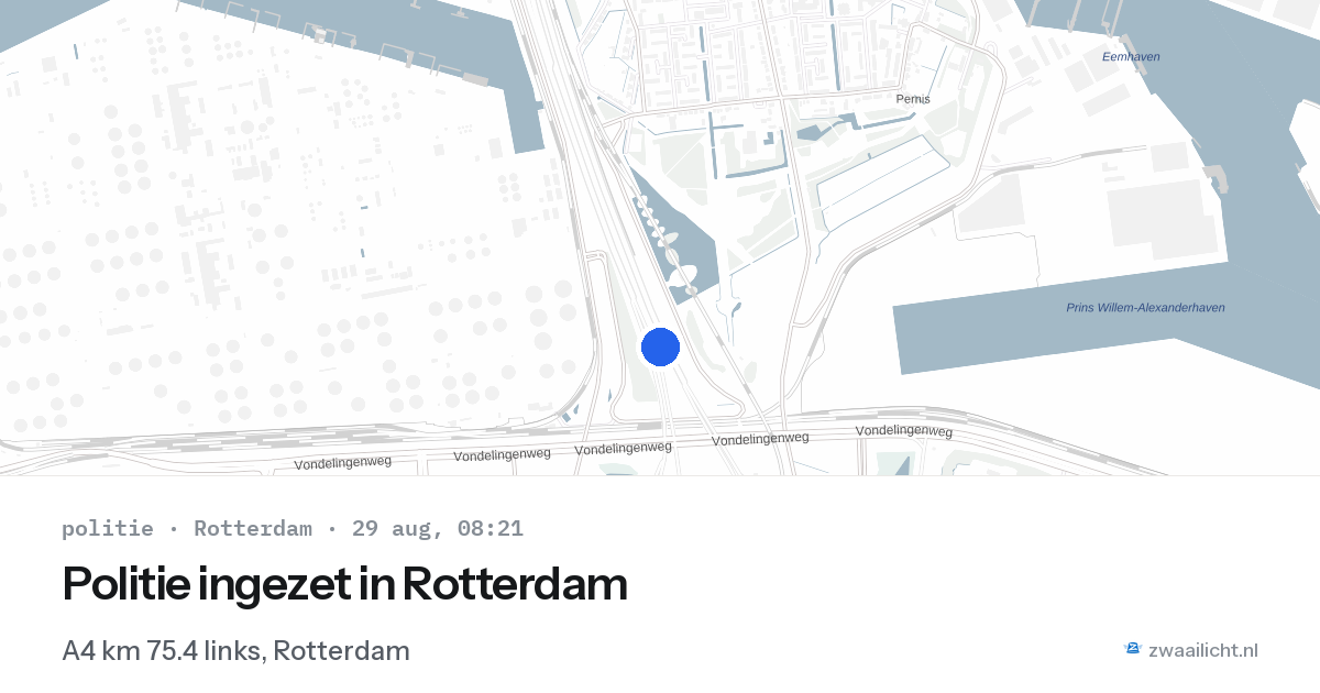 Politie ingezet in Rotterdam — 29 aug 2026 | 🚨 Zwaailicht.nl