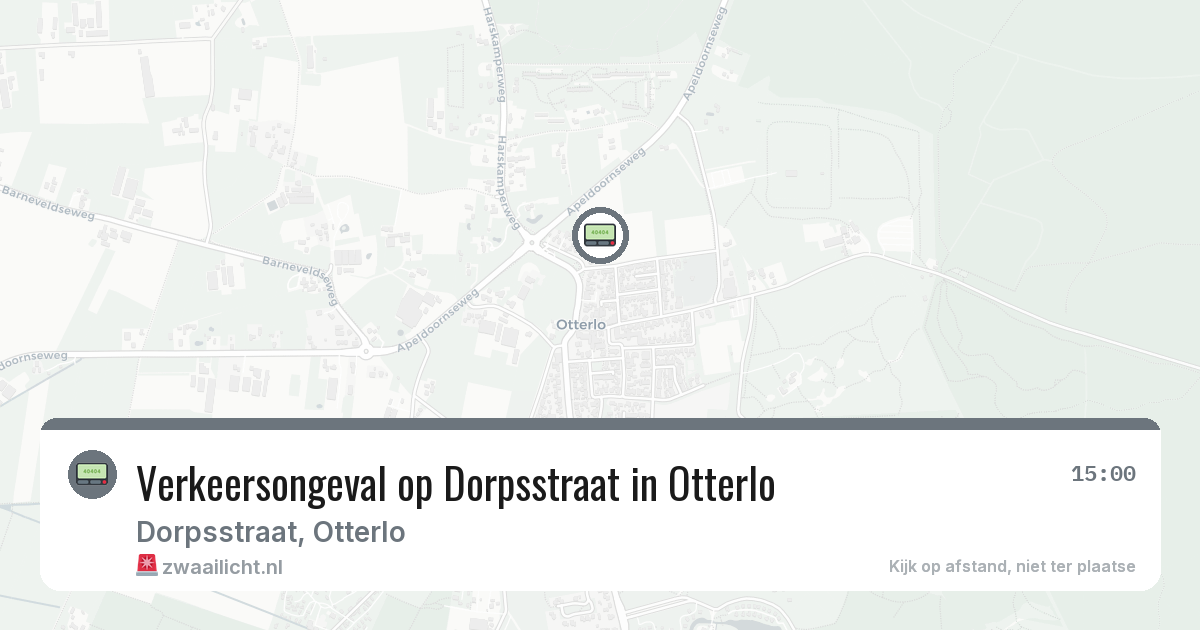 Verkeersongeval op Dorpsstraat in Otterlo — 3 jul 2026