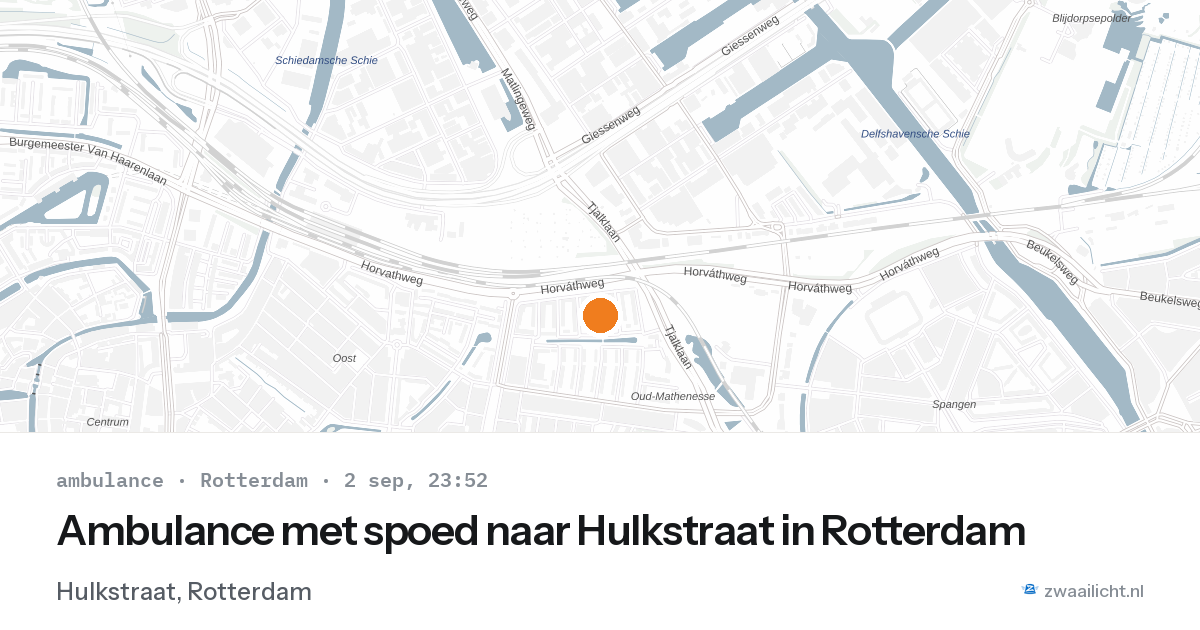 Ambulance met spoed naar Hulkstraat in Rotterdam — 2 sep 2026
