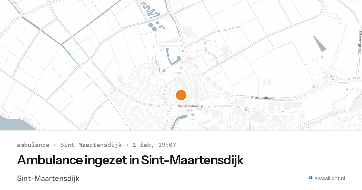 Ambulance ingezet in Sint-Maartensdijk — 1 feb 2026