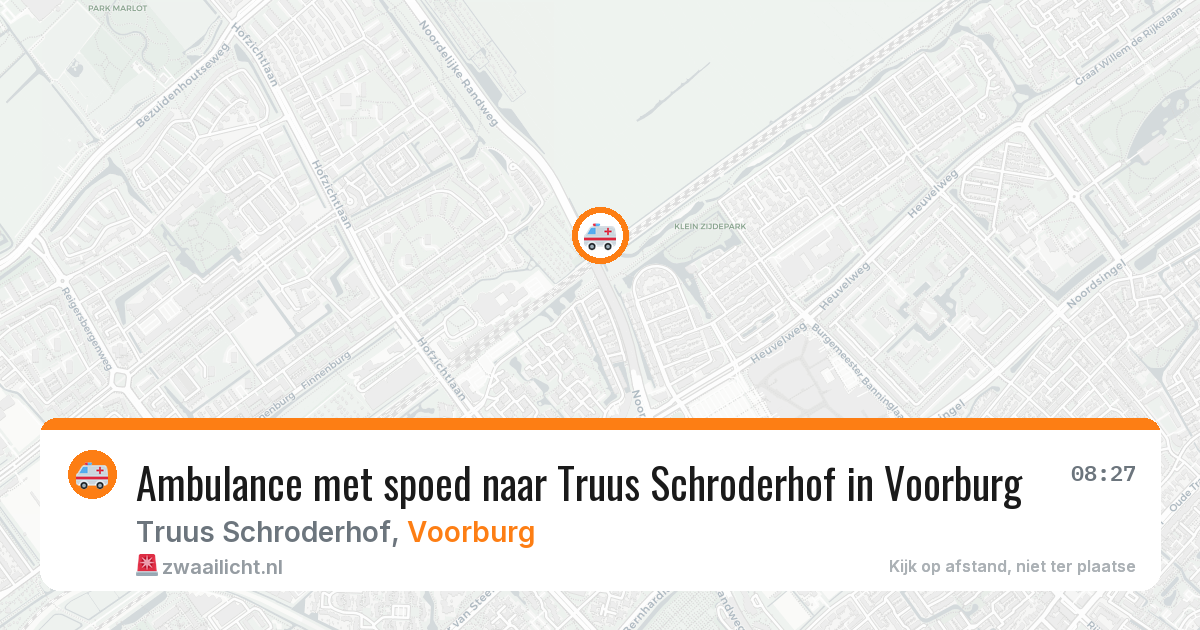 Ambulance met spoed naar Truus Schroderhof in Voorburg — 13 aug 2026