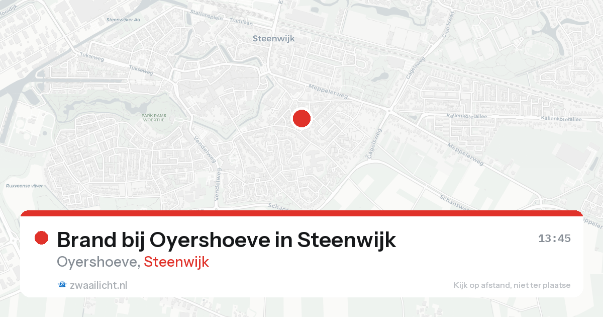 Brand bij Oyershoeve in Steenwijk — 15 aug 2026