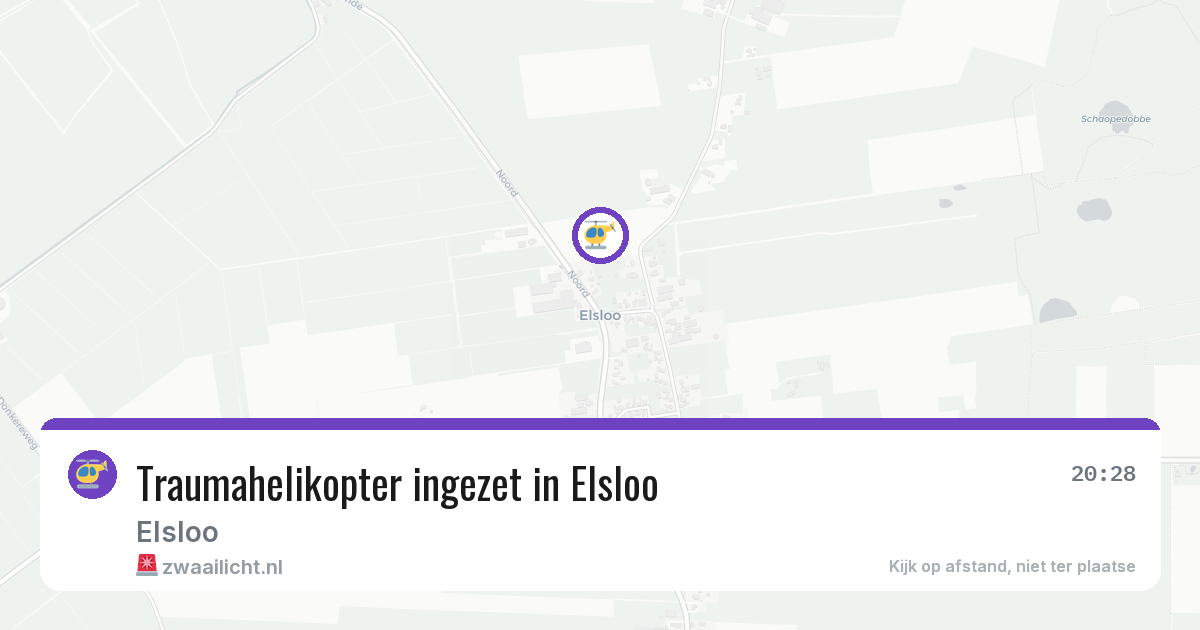 Traumahelikopter ingezet in Elsloo — 31 mei 2026 | 🚨 Zwaailicht.nl