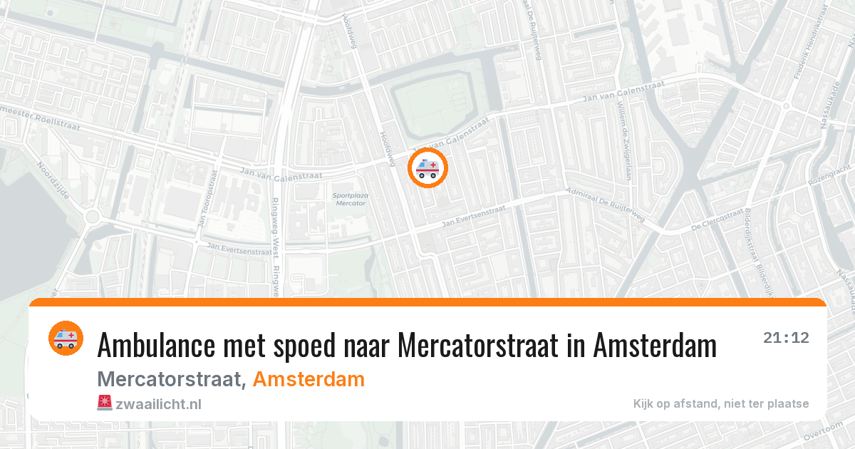 Ambulance met spoed naar Mercatorstraat in Amsterdam — 5 jun 2026