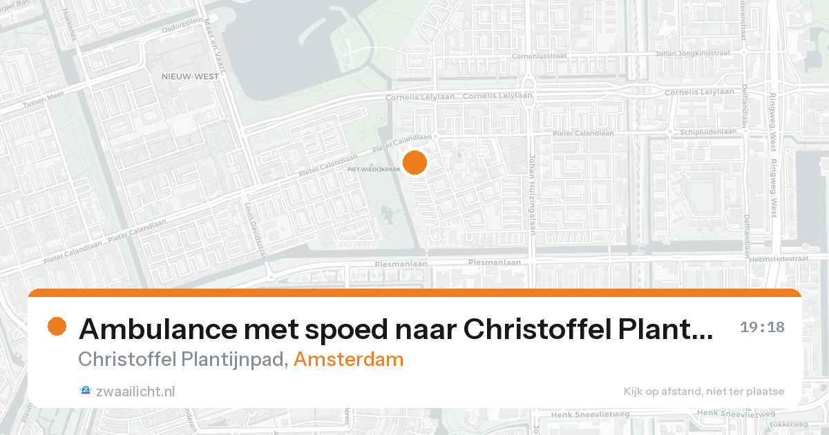 Ambulance met spoed naar Christoffel Plantijnpad in Amsterdam — 25 aug 2026