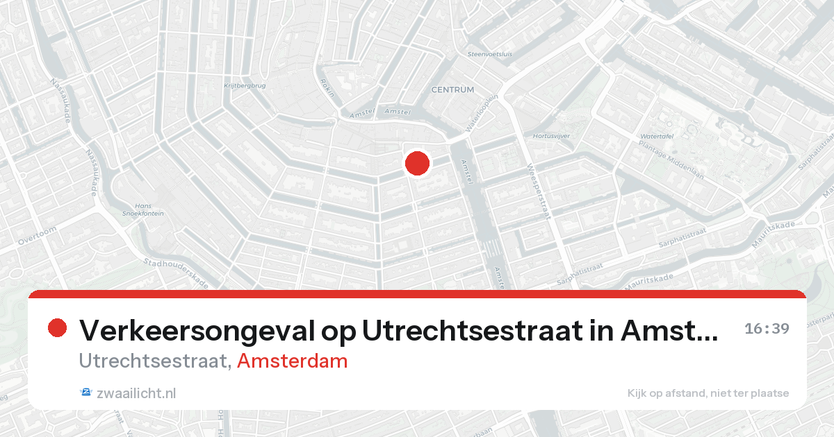 Verkeersongeval op Utrechtsestraat in Amsterdam — 25 aug 2026