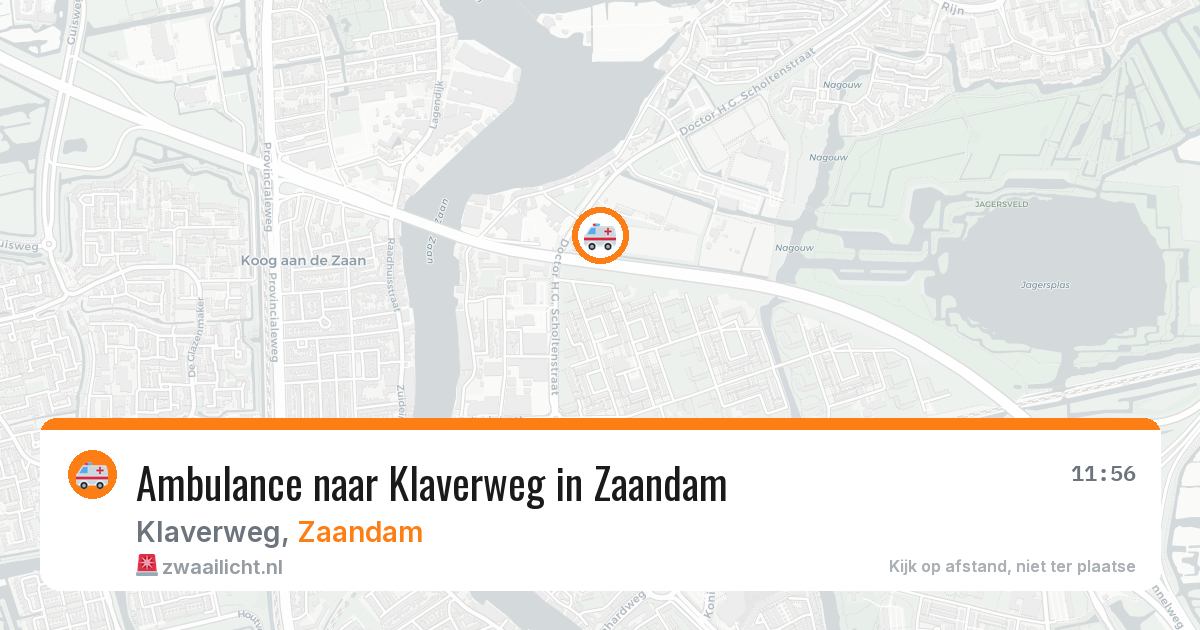 Ambulance naar Klaverweg in Zaandam — 13 jul 2026