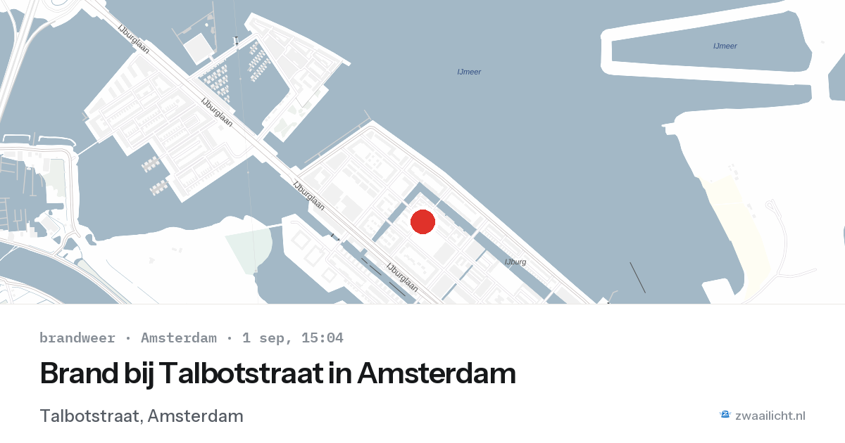 Brand bij Talbotstraat in Amsterdam — 1 sep 2026