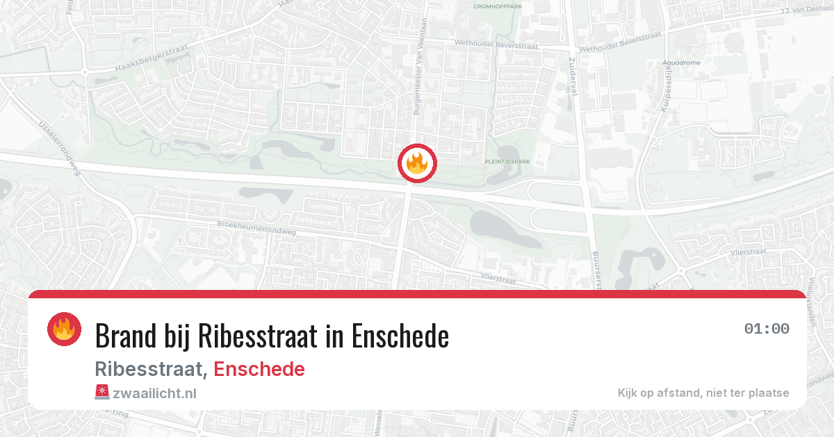 Brand bij Ribesstraat in Enschede — 12 jun 2026