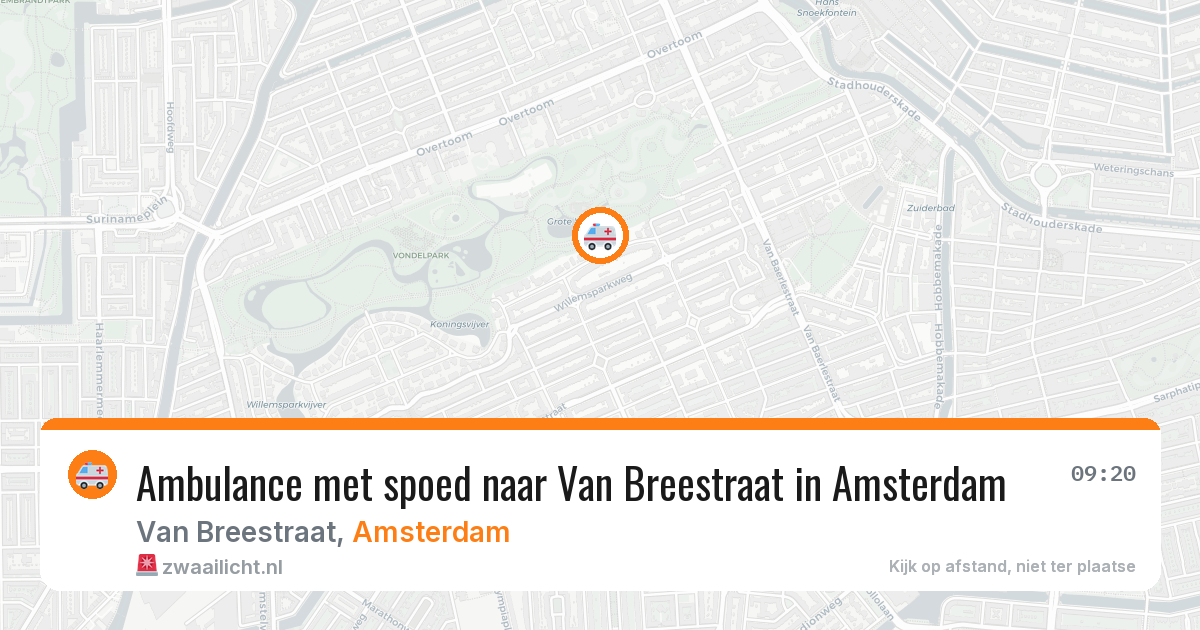 Ambulance met spoed naar Van Breestraat in Amsterdam — 29 mei 2026