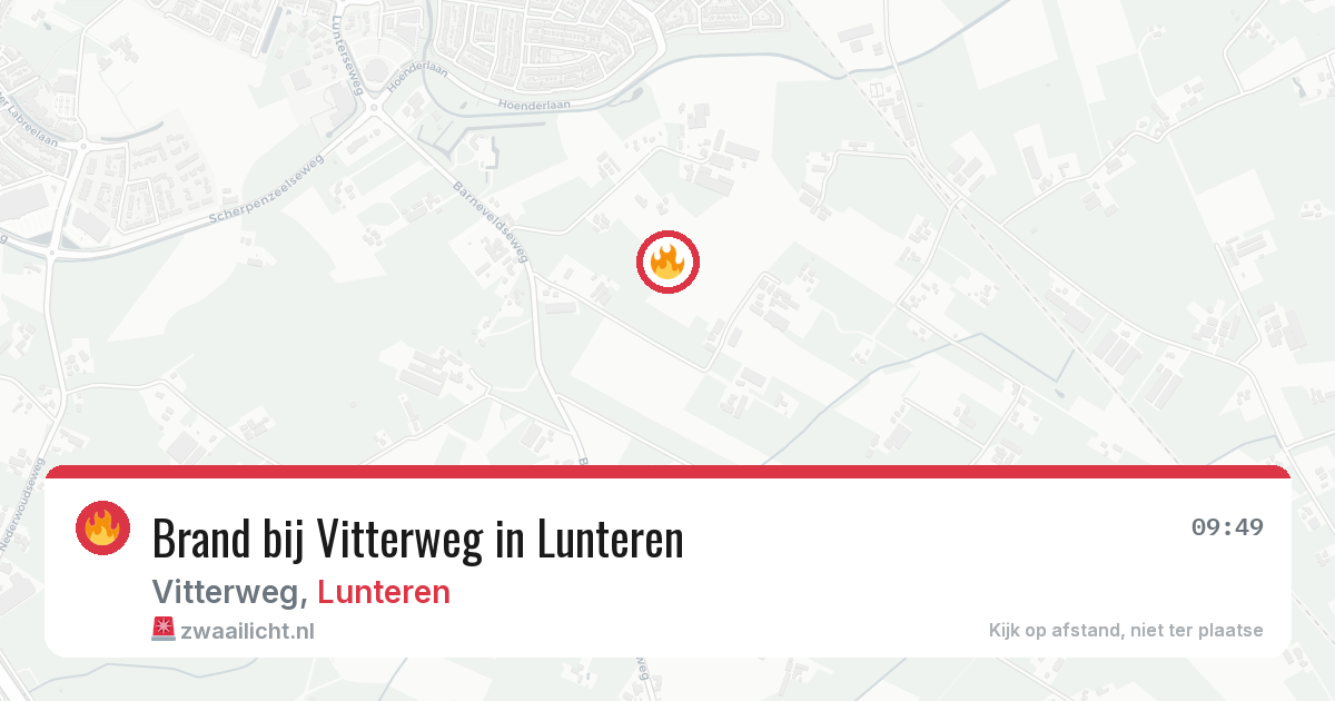 Brand bij Vitterweg in Lunteren — 24 mei 2026