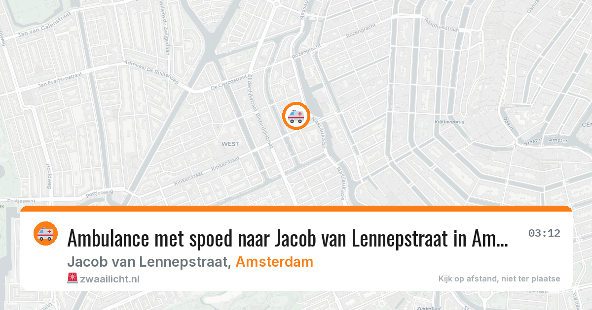 Ambulance met spoed naar Jacob van Lennepstraat in Amsterdam — 1 aug 2026