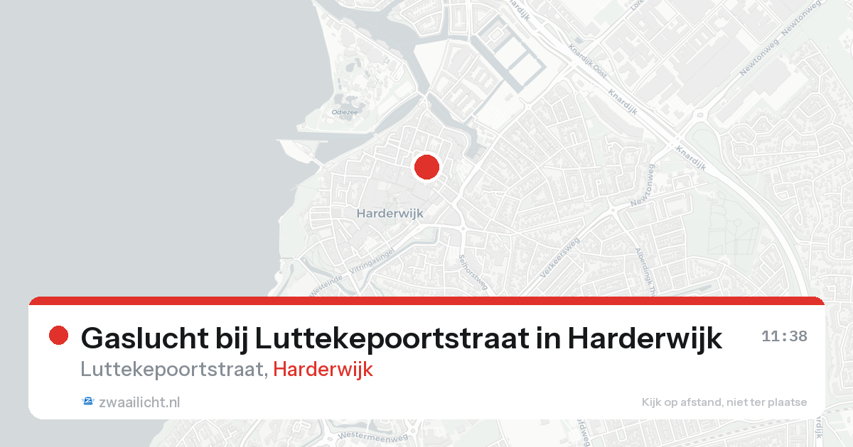 Gaslucht bij Luttekepoortstraat in Harderwijk — 21 aug 2026