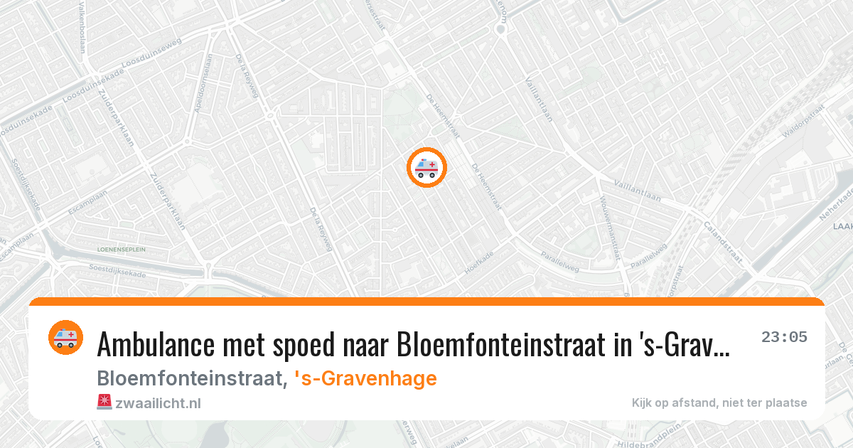 Ambulance met spoed naar Bloemfonteinstraat in 's-Gravenhage — 20 mrt 2026