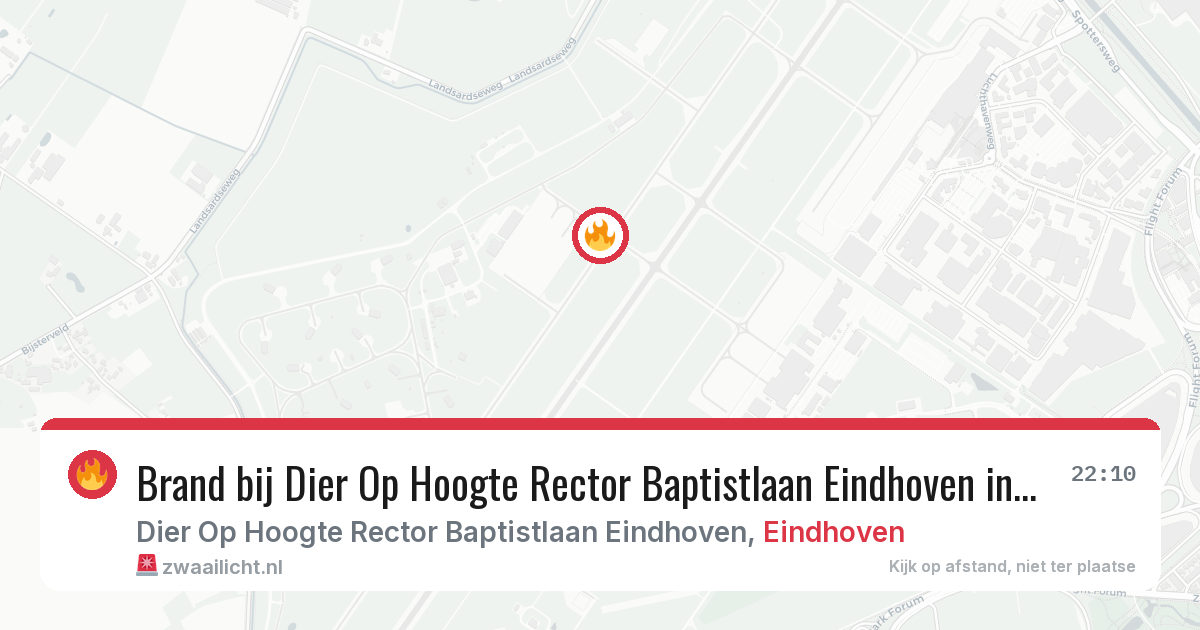 Brand bij Dier Op Hoogte Rector Baptistlaan Eindhoven in Eindhoven — 14 jun 2026