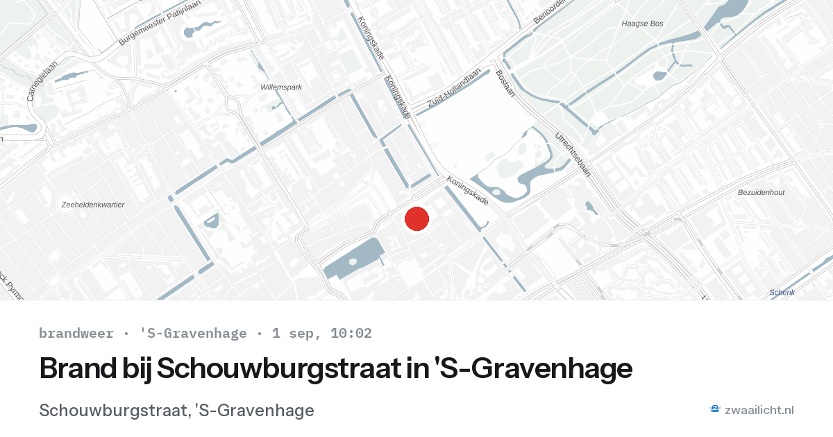 Brand bij Schouwburgstraat in 'S-Gravenhage — 1 sep 2026