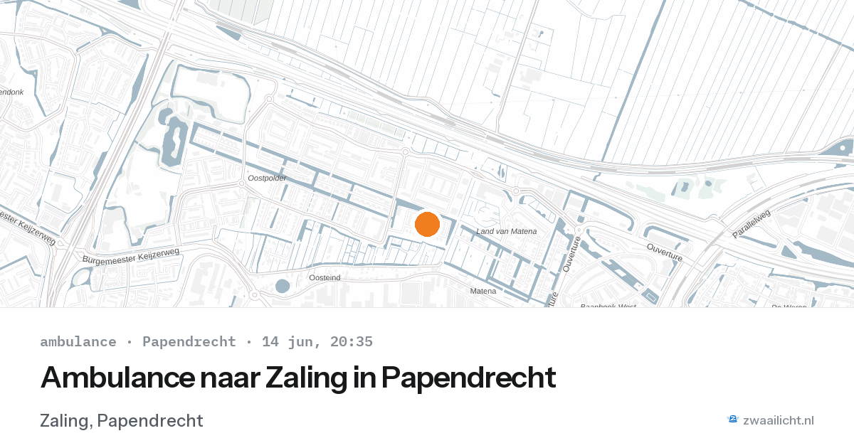Ambulance naar Zaling in Papendrecht — 14 jun 2026