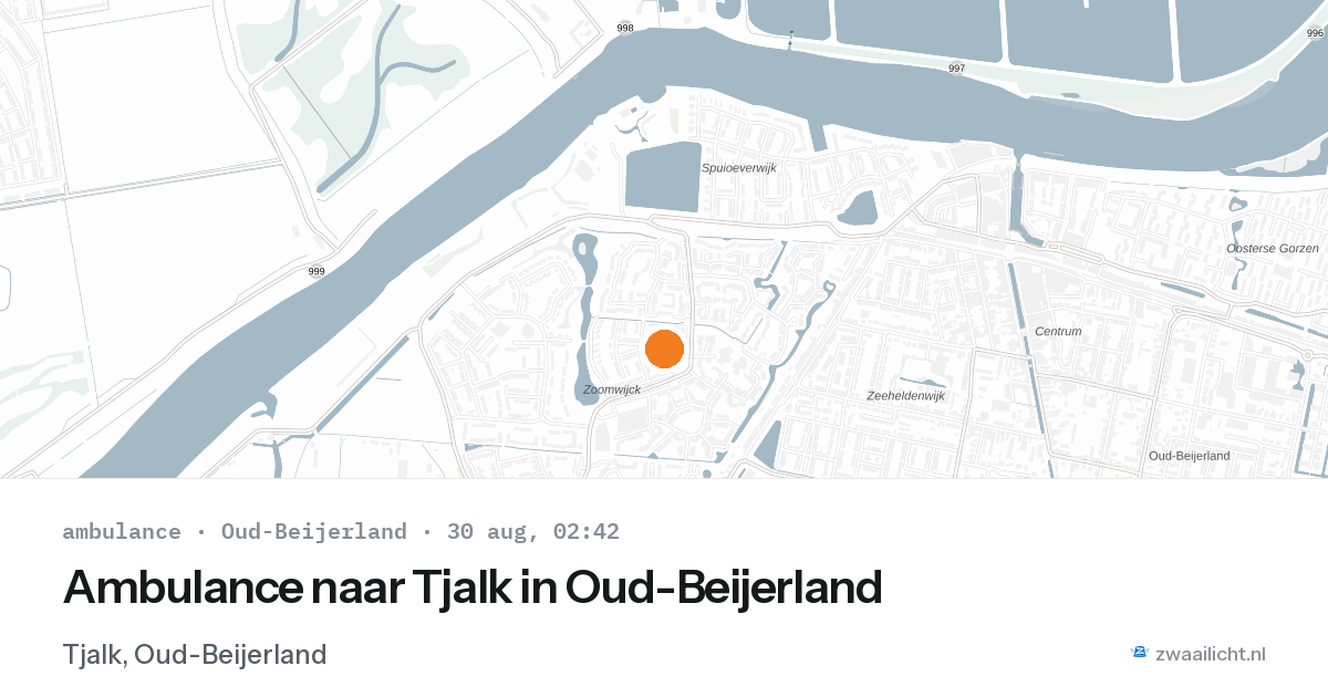 Ambulance naar Tjalk in Oud-Beijerland — 30 aug 2026