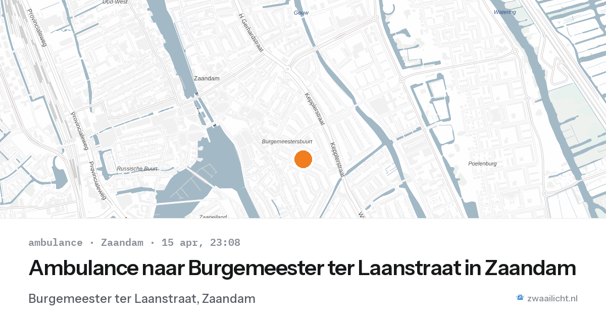 Ambulance naar Burgemeester ter Laanstraat in Zaandam — 15 apr 2026
