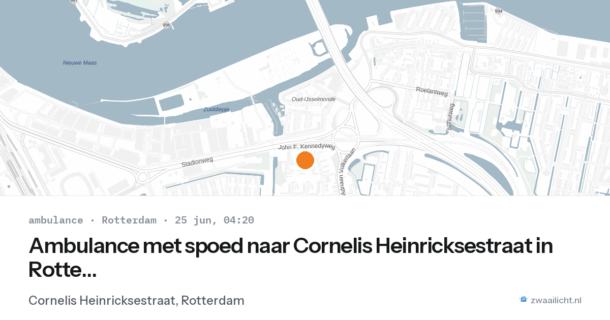 Ambulance met spoed naar Cornelis Heinricksestraat in Rotterdam — 25 jun 2026