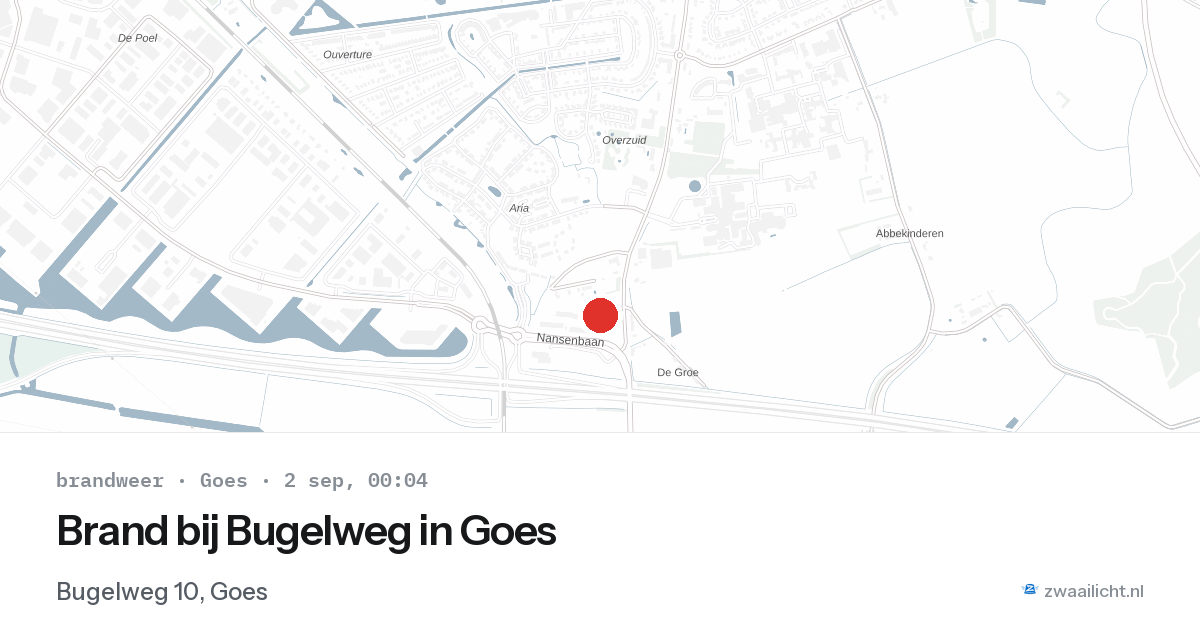Brand bij Bugelweg in Goes — 1 sep 2026