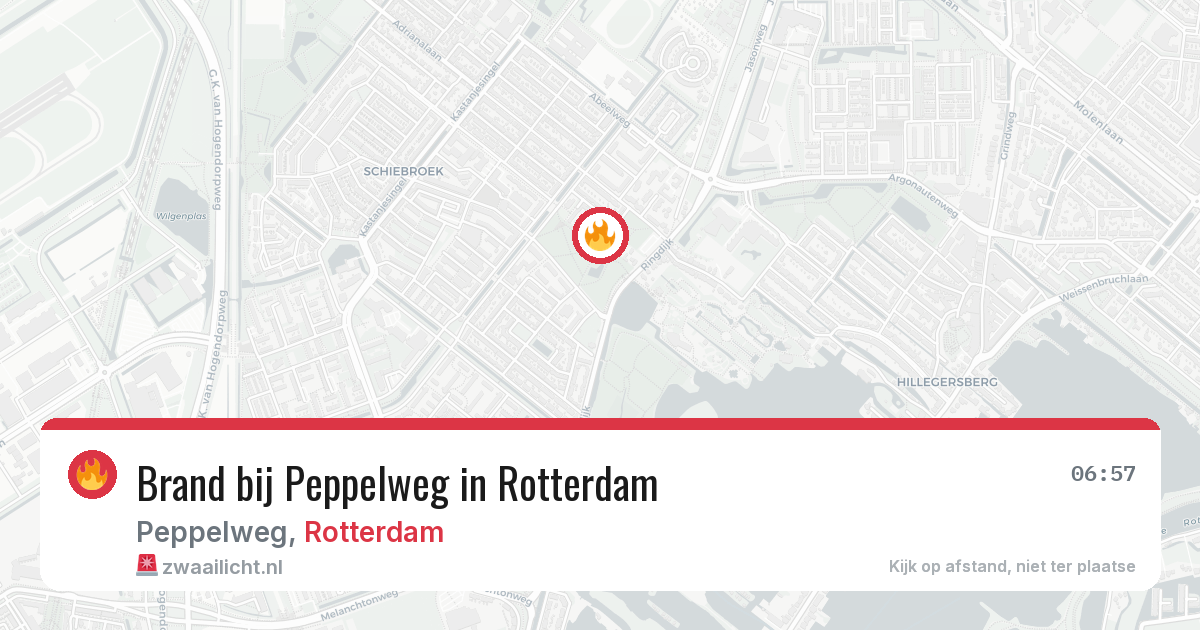 Brand bij Peppelweg in Rotterdam — 25 mrt 2026