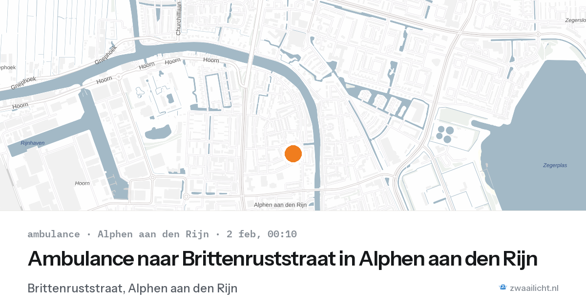 Ambulance naar Brittenruststraat in Alphen aan den Rijn — 1 feb 2026