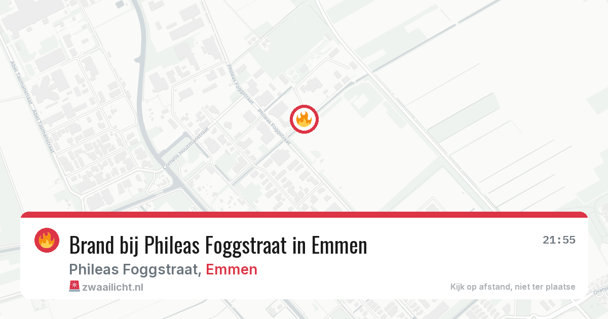 Brand bij Phileas Foggstraat in Emmen — 10 aug 2026