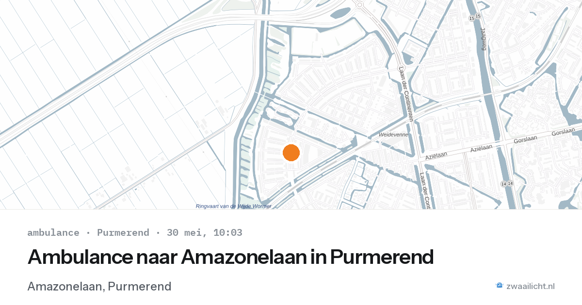 Ambulance naar Amazonelaan in Purmerend — 30 mei 2026