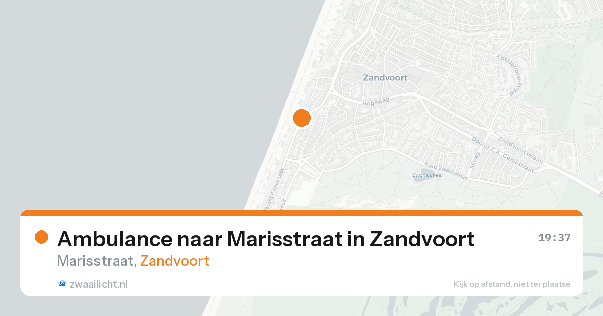 Ambulance naar Marisstraat in Zandvoort — 7 jun 2026