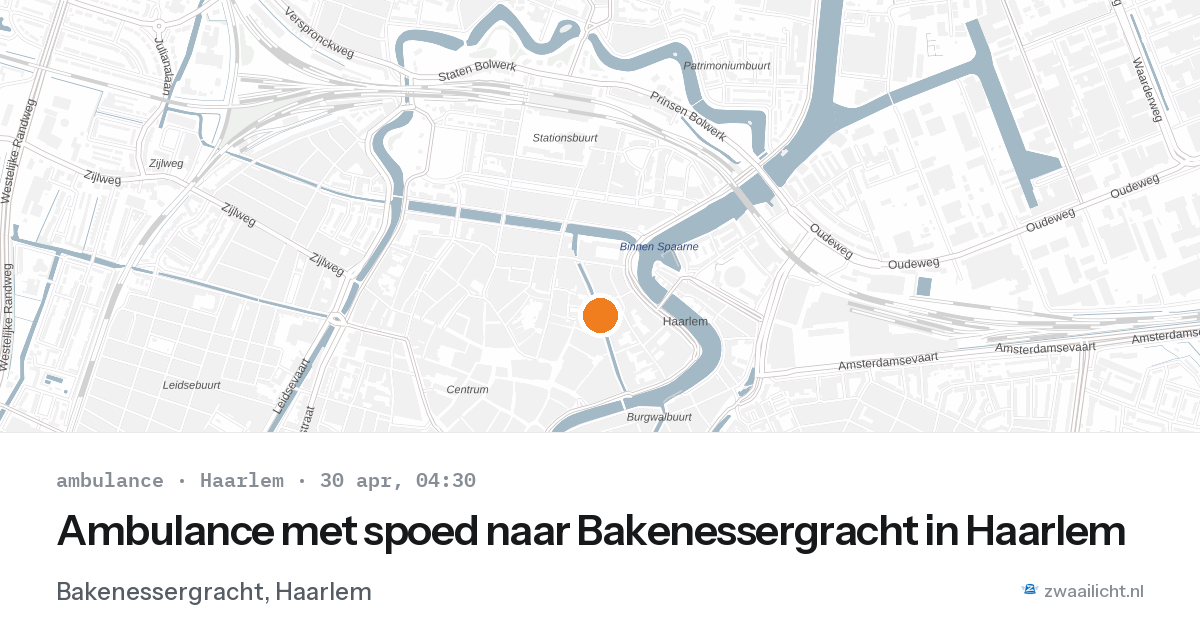 Ambulance met spoed naar Bakenessergracht in Haarlem — 30 apr 2026
