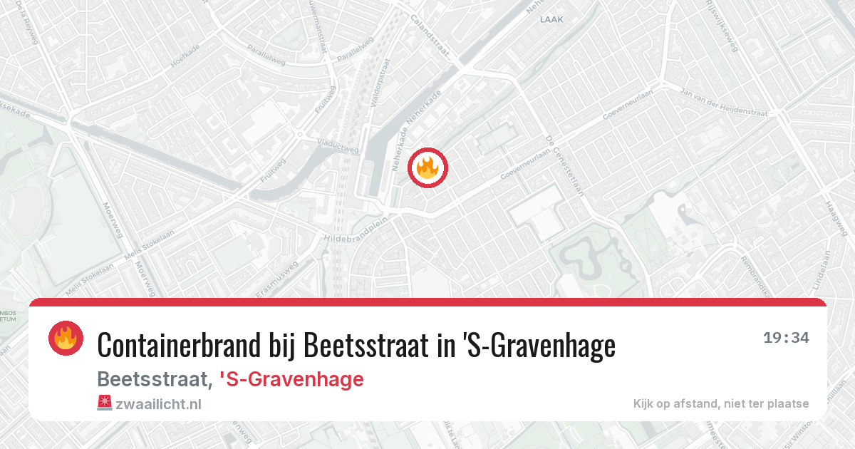 Containerbrand bij Beetsstraat in 'S-Gravenhage — 22 jun 2026