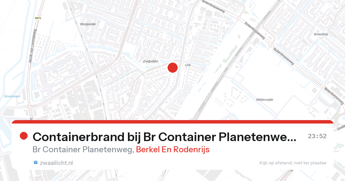Containerbrand bij Br Container Planetenweg in Berkel En Rodenrijs — 31 jan 2026
