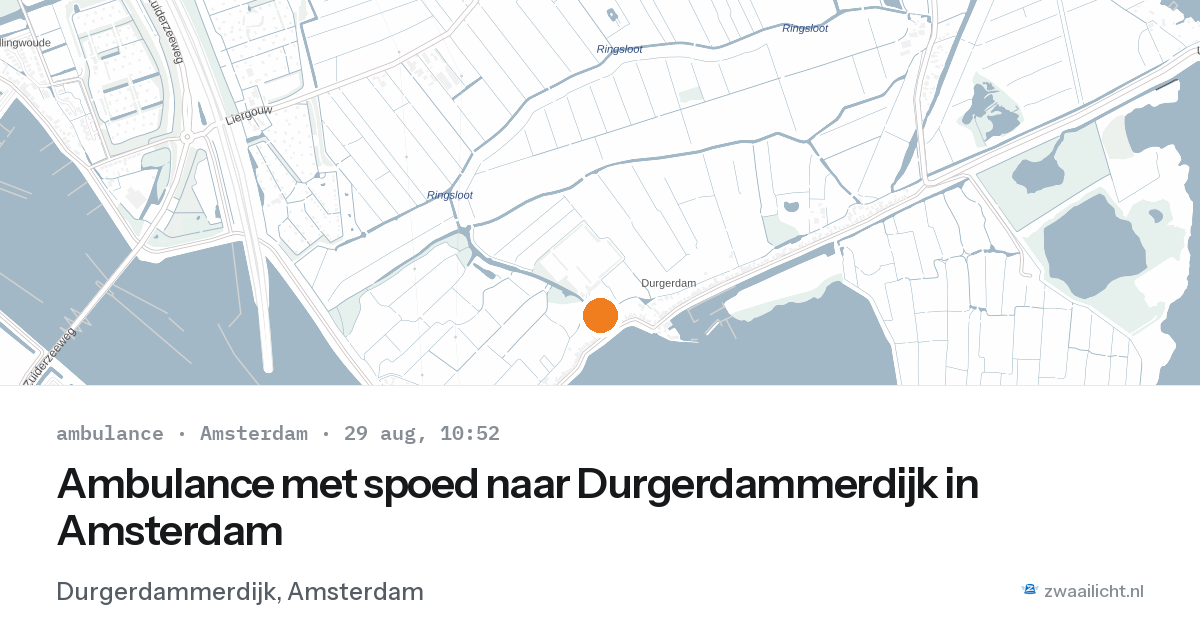 Ambulance met spoed naar Durgerdammerdijk in Amsterdam — 29 aug 2026