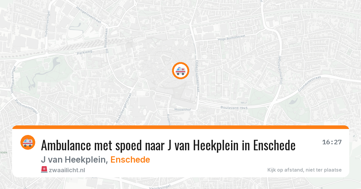 Ambulance met spoed naar J van Heekplein in Enschede — 17 mei 2026