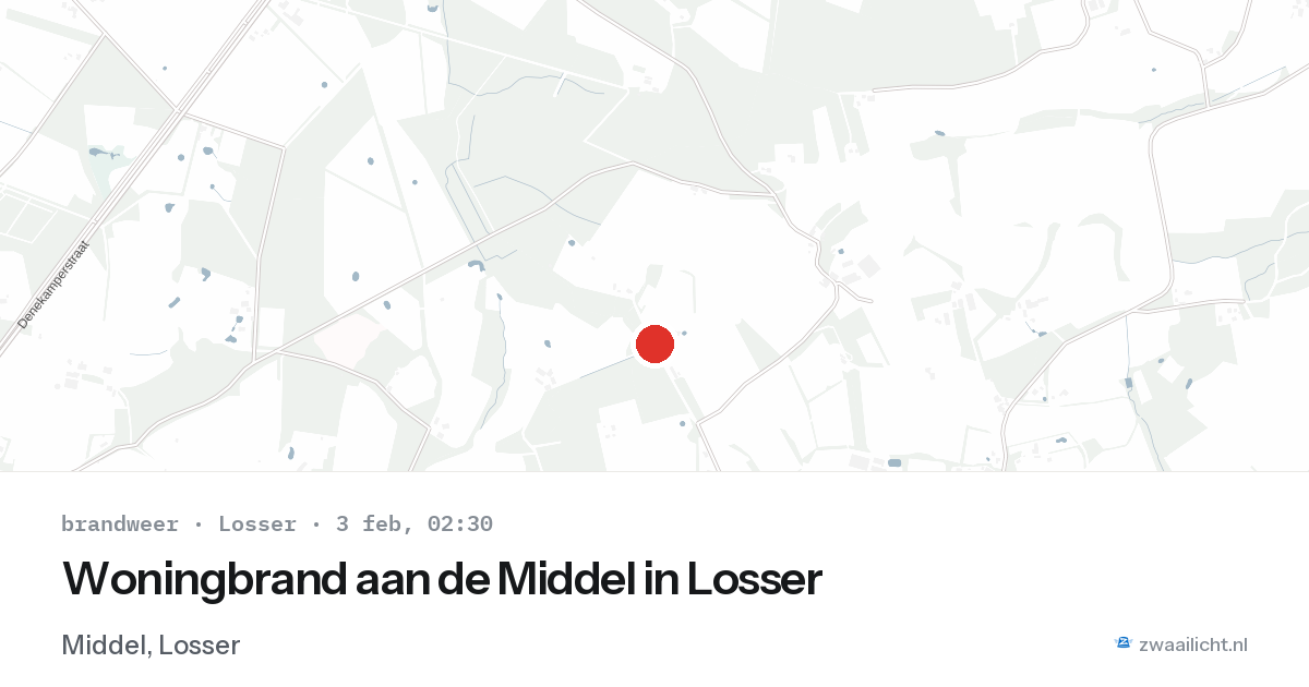 Woningbrand aan de Middel in Losser — 3 feb 2026