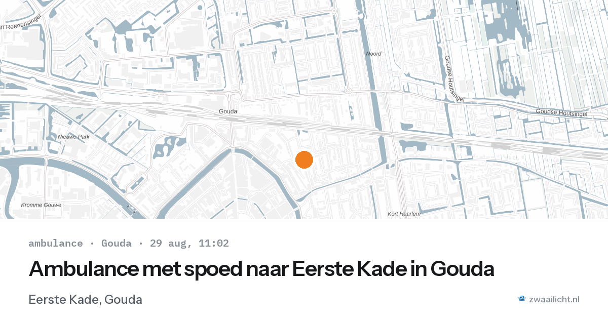 Ambulance met spoed naar Eerste Kade in Gouda — 29 aug 2026
