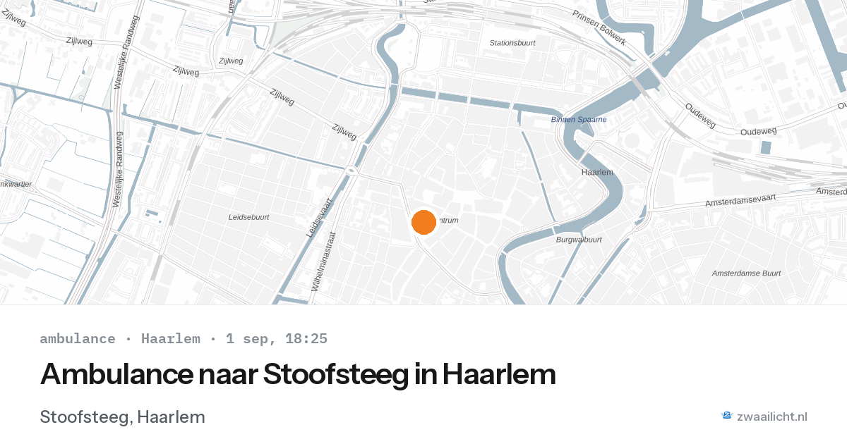 Ambulance naar Stoofsteeg in Haarlem — 1 sep 2026